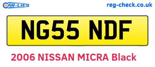 NG55NDF are the vehicle registration plates.