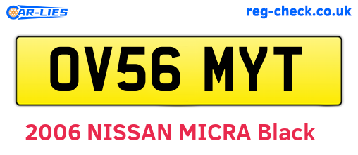 OV56MYT are the vehicle registration plates.