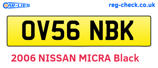 OV56NBK are the vehicle registration plates.