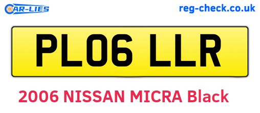 PL06LLR are the vehicle registration plates.