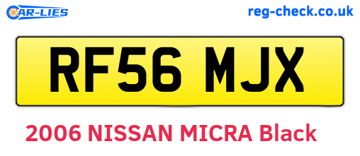 RF56MJX are the vehicle registration plates.