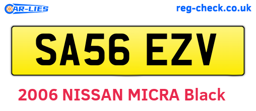 SA56EZV are the vehicle registration plates.