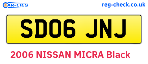 SD06JNJ are the vehicle registration plates.