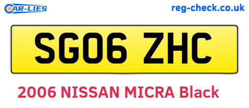 SG06ZHC are the vehicle registration plates.