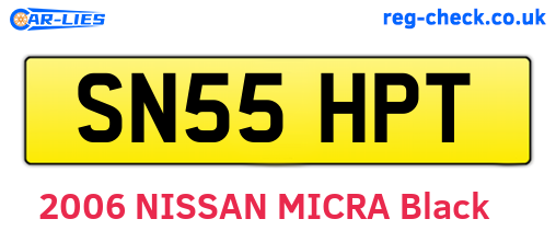 SN55HPT are the vehicle registration plates.