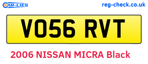 VO56RVT are the vehicle registration plates.