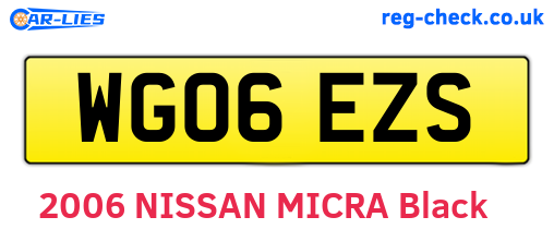 WG06EZS are the vehicle registration plates.