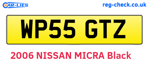 WP55GTZ are the vehicle registration plates.