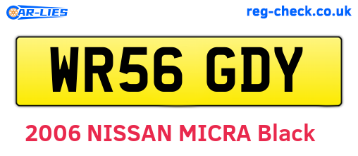 WR56GDY are the vehicle registration plates.