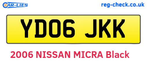 YD06JKK are the vehicle registration plates.