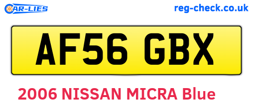 AF56GBX are the vehicle registration plates.