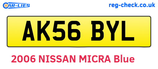 AK56BYL are the vehicle registration plates.