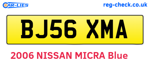BJ56XMA are the vehicle registration plates.