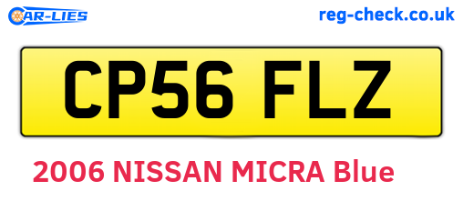 CP56FLZ are the vehicle registration plates.