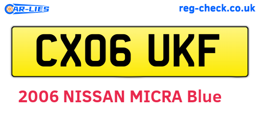 CX06UKF are the vehicle registration plates.