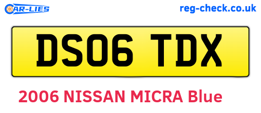 DS06TDX are the vehicle registration plates.