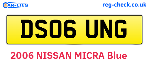 DS06UNG are the vehicle registration plates.