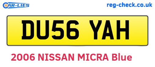 DU56YAH are the vehicle registration plates.