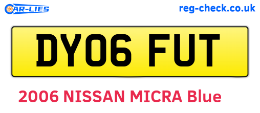 DY06FUT are the vehicle registration plates.