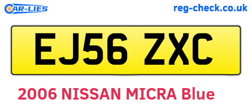 EJ56ZXC are the vehicle registration plates.