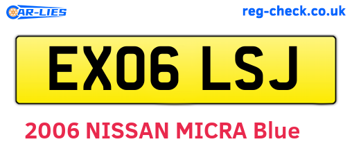 EX06LSJ are the vehicle registration plates.