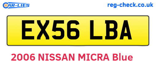 EX56LBA are the vehicle registration plates.