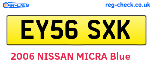 EY56SXK are the vehicle registration plates.