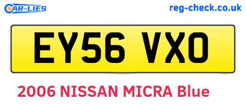 EY56VXO are the vehicle registration plates.