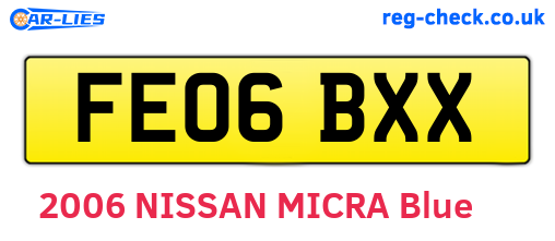 FE06BXX are the vehicle registration plates.