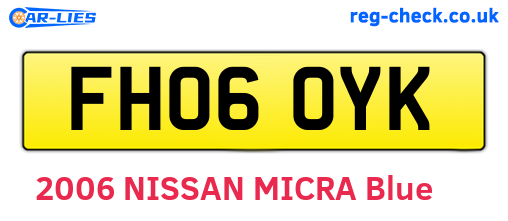 FH06OYK are the vehicle registration plates.