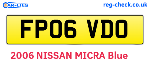 FP06VDO are the vehicle registration plates.
