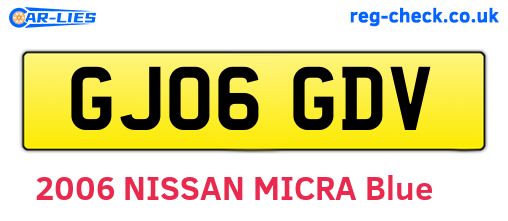 GJ06GDV are the vehicle registration plates.