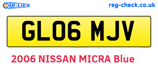 GL06MJV are the vehicle registration plates.