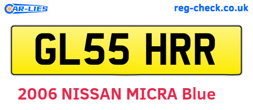 GL55HRR are the vehicle registration plates.