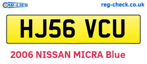 HJ56VCU are the vehicle registration plates.