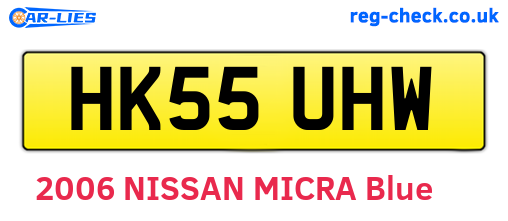 HK55UHW are the vehicle registration plates.