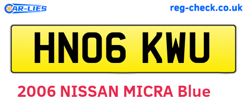 HN06KWU are the vehicle registration plates.