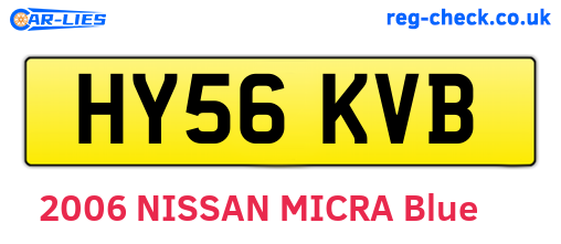 HY56KVB are the vehicle registration plates.