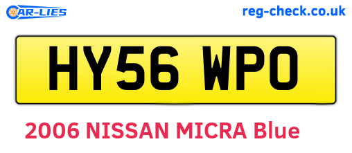 HY56WPO are the vehicle registration plates.