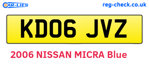 KD06JVZ are the vehicle registration plates.