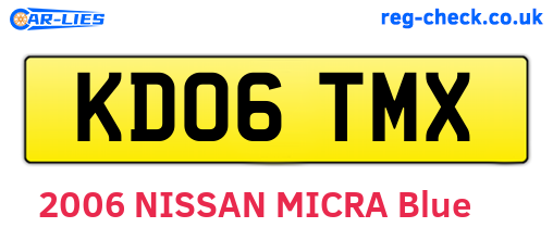 KD06TMX are the vehicle registration plates.