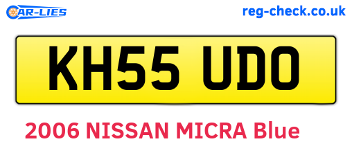 KH55UDO are the vehicle registration plates.