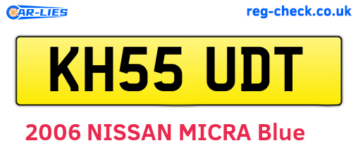KH55UDT are the vehicle registration plates.