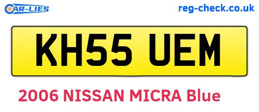 KH55UEM are the vehicle registration plates.