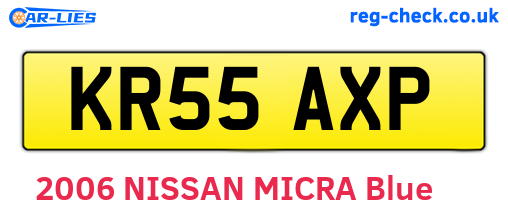 KR55AXP are the vehicle registration plates.