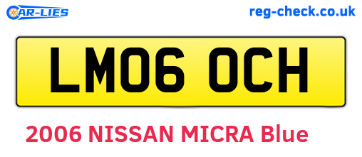 LM06OCH are the vehicle registration plates.