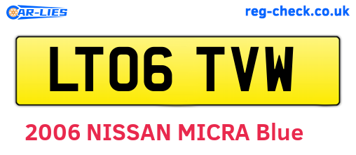 LT06TVW are the vehicle registration plates.