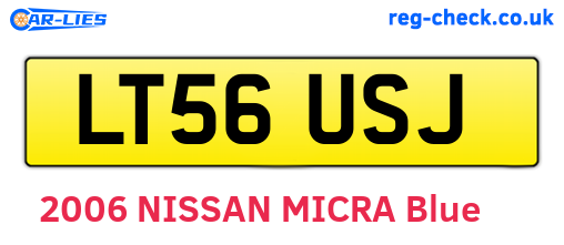 LT56USJ are the vehicle registration plates.
