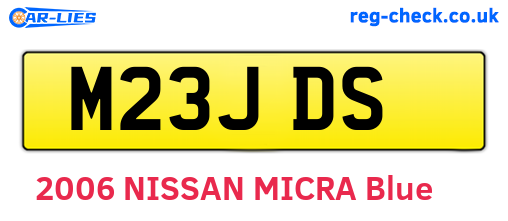 M23JDS are the vehicle registration plates.