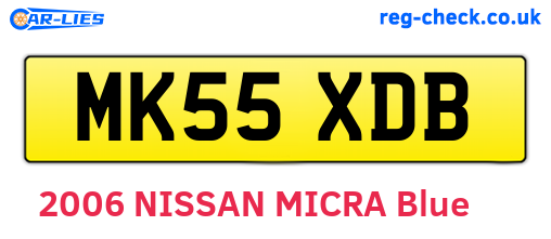 MK55XDB are the vehicle registration plates.